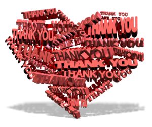 listcicle of thank you words in shape of heart