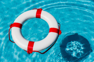 Image of a lifebuoy in swimming pool
