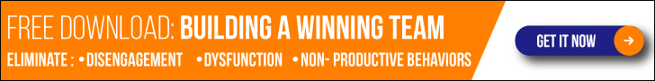 Building a Winning Team CTA Banner in orange