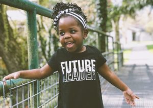 Your girl with t-shirt saying Future Leader